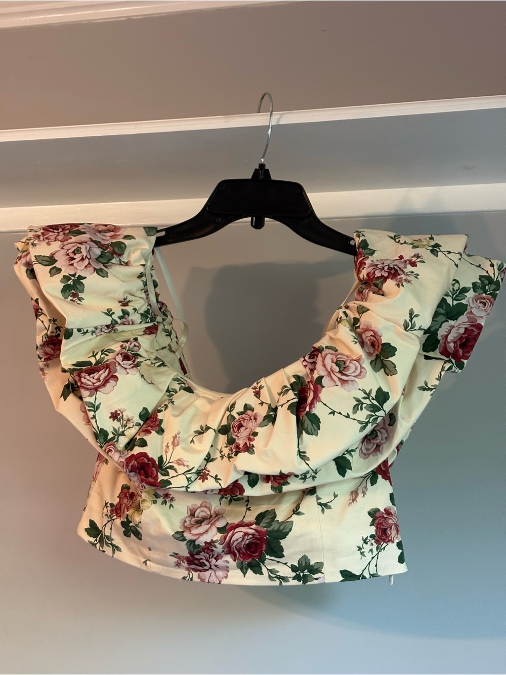 ANTONIO MELANI Cream Floral Maxi Dress with Pink Rose Print (2 piece set) - Picture 16 of 16